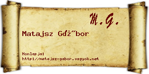 Matajsz Gábor névjegykártya
