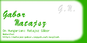 gabor matajsz business card